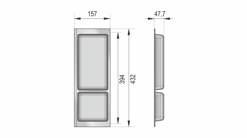 Поддон пластиковый PC13/W/157x430 (5)