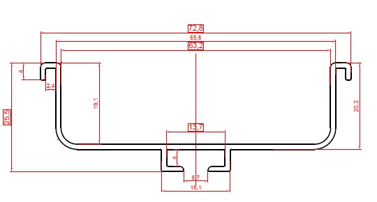 "C" профиль Gola MF  3000 мм, черный муар