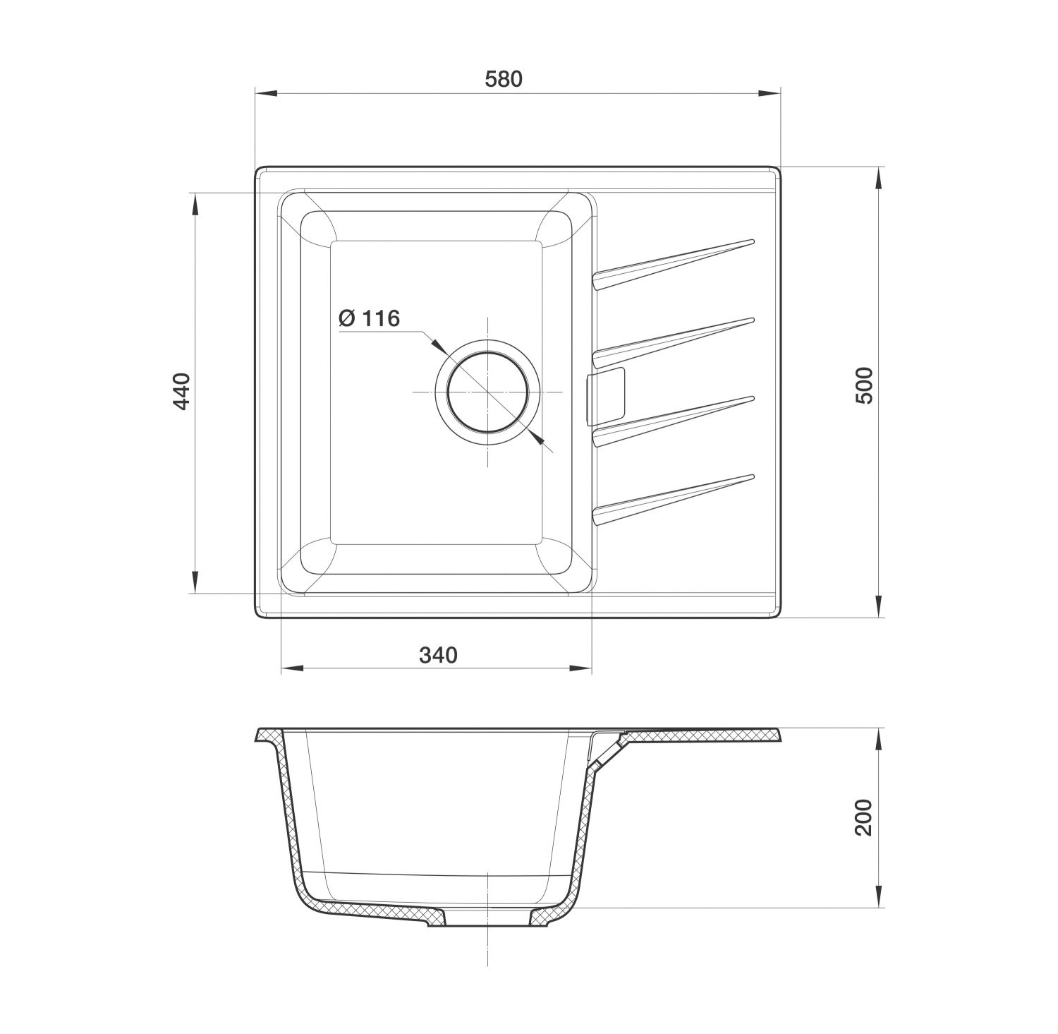 Мойка Rivelato RAUM RM-58 Brina П/ЗАКАЗ