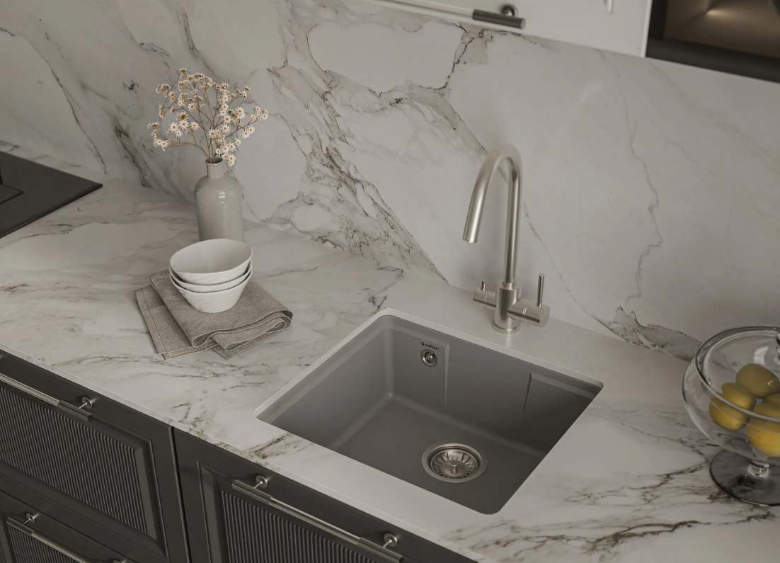 Мойка GranFest URBAN 4550 (450х500мм) Подстольный монтаж, Серый П/ЗАКАЗ