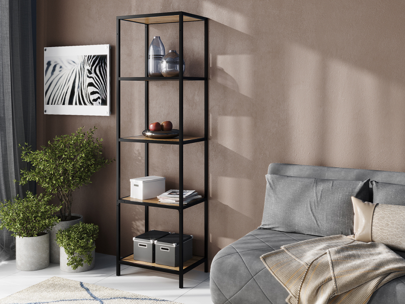Стеллаж №1 Loft 510х1750х360 (каркас) черный