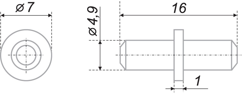 полкодержатель P101Zn.56 (5000) д/ДСП (d - 4.9)