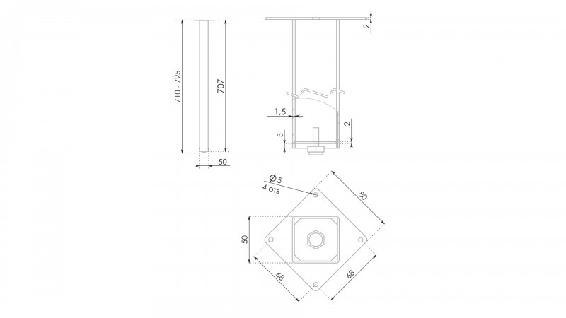 Опора профильная BASIS N324W.1/720