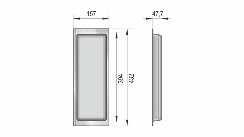 Поддон пластиковый PC12/W/157x430 (5)