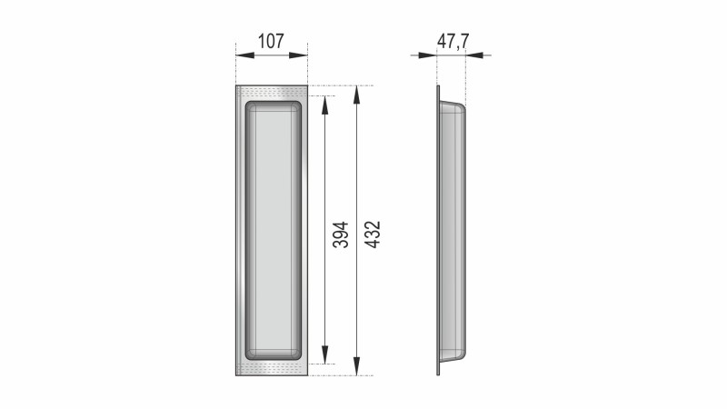 Поддон пластиковый PC10/GRPH/107x430 (5)