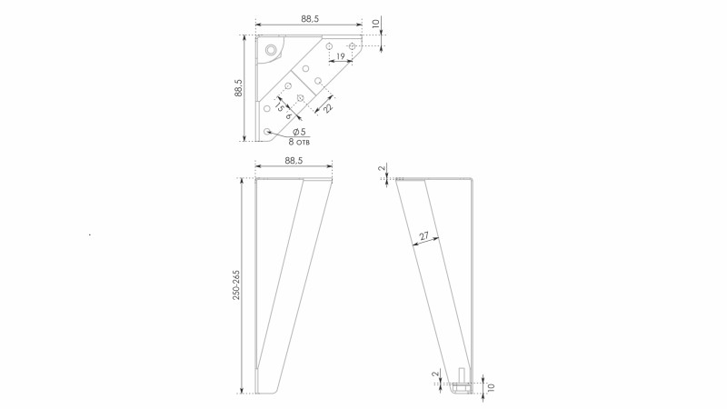Опора регулируемая VIVA N333BL.2/250 (21)
