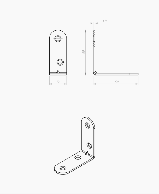 кронштейн МК 50*50 цинк (400)