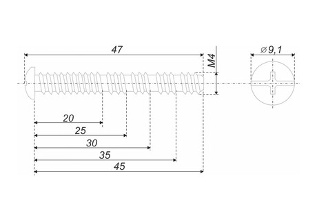 Винт M4*45 универсальный (5000)