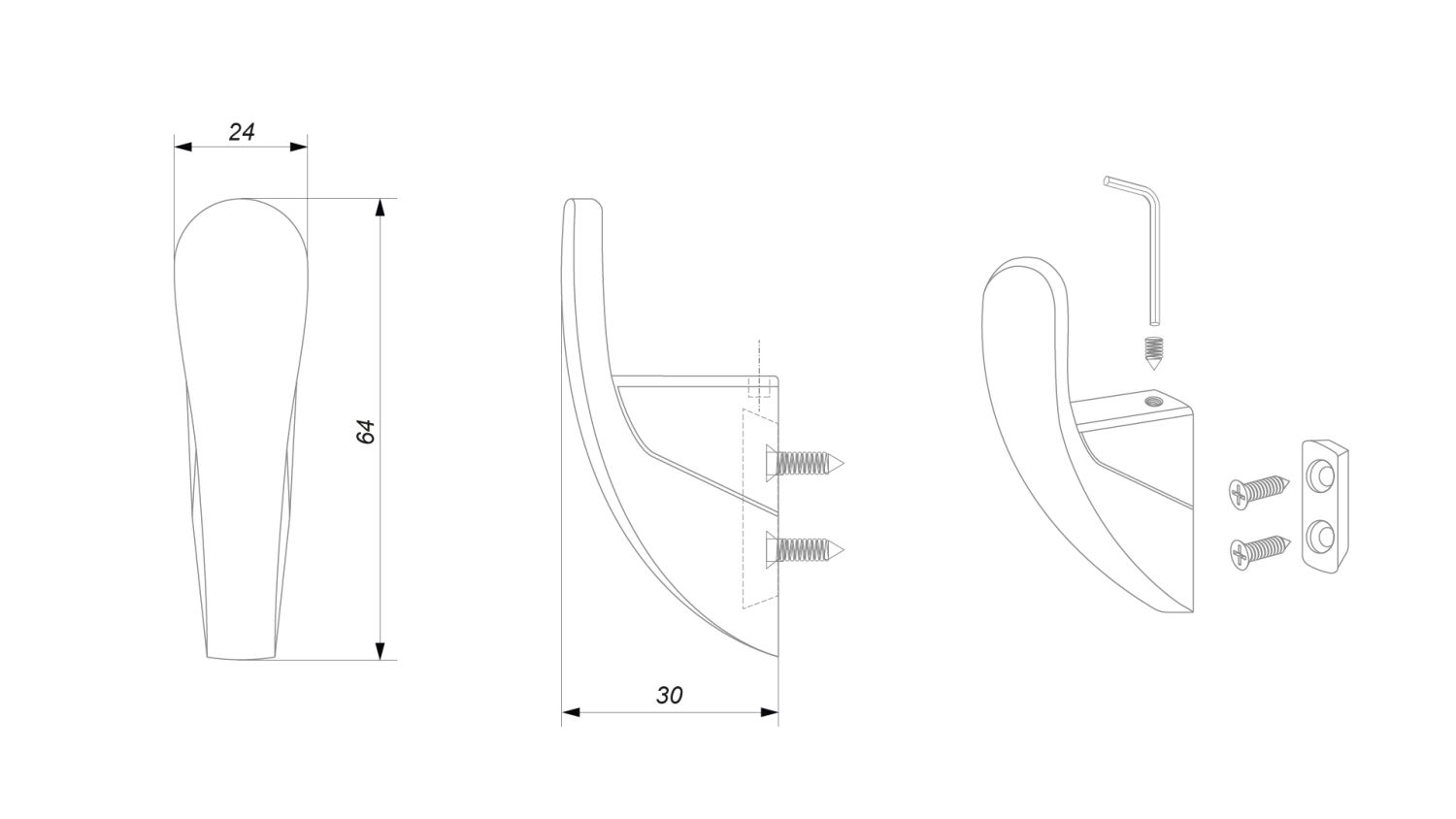 крючок K104SC.9 SKY сатин хром (30) П/ЗАКАЗ