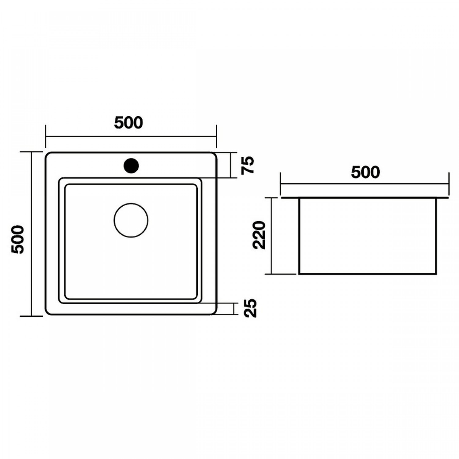 Мойка Premial 5050 EVEN, Silk Brush (500х500мм) 3мм
