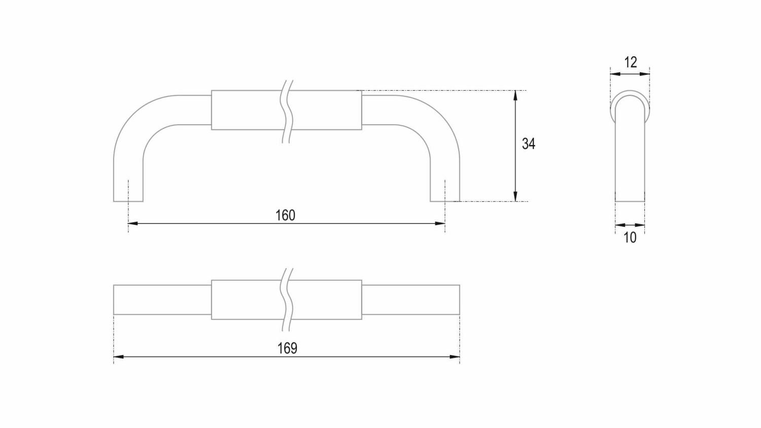 ручка RS048BL/GR.4/160 SLOT (25) ВЫВОД