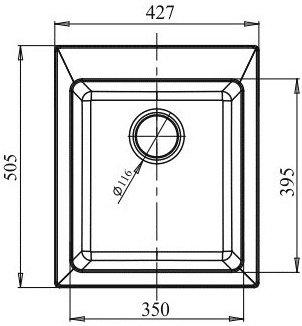Мойка GranFest мрамор PRACTIC GF-P505 (427х505мм) Иней П/ЗАКАЗ