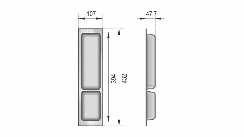 Поддон пластиковый PC11/GRPH/107x430 (5)