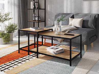 Прикроватный стол №2 Loft 500х490х500 (каркас) черный